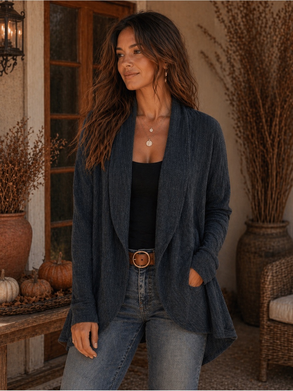 Aritzia Wilfred Gray Open Cardigan duster size S